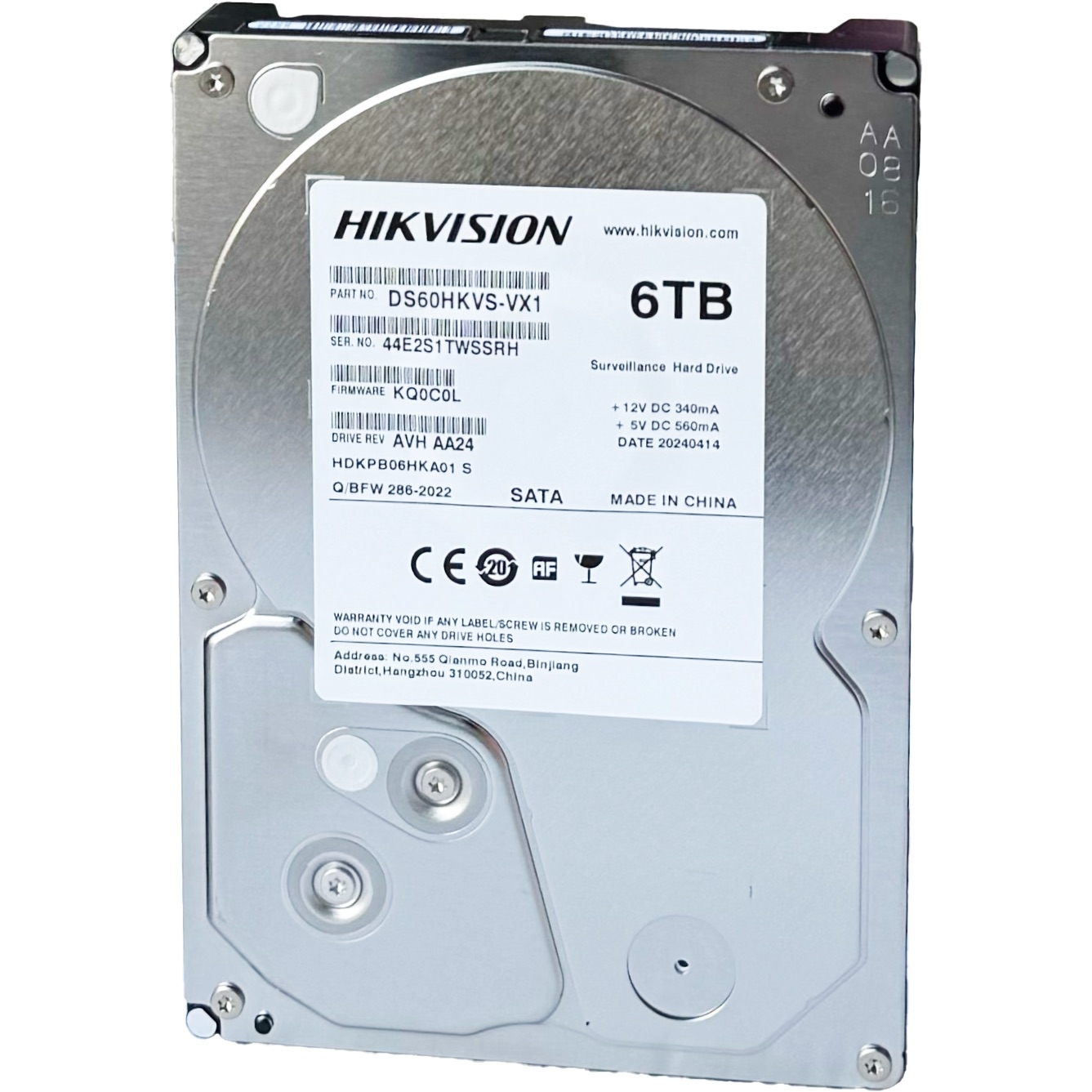 HIKVISION 6TB 5400RPM 128MB SATA3 DS60HKVS-VX1 7/24 GÜVENLİK HDD