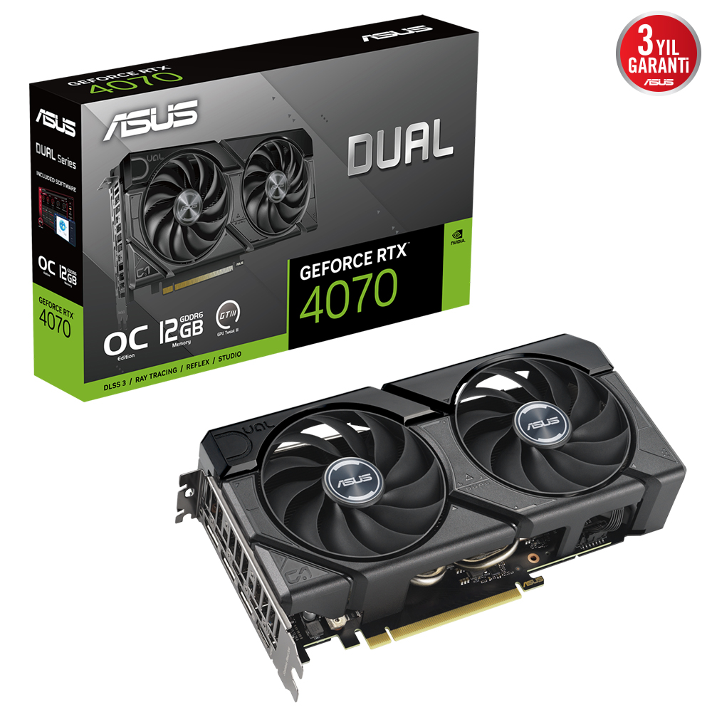 ASUS DUAL-RTX4070-O12GD6-EVO RTX4070 12GB GDDR6 192Bit 3xDP/1xHDMI