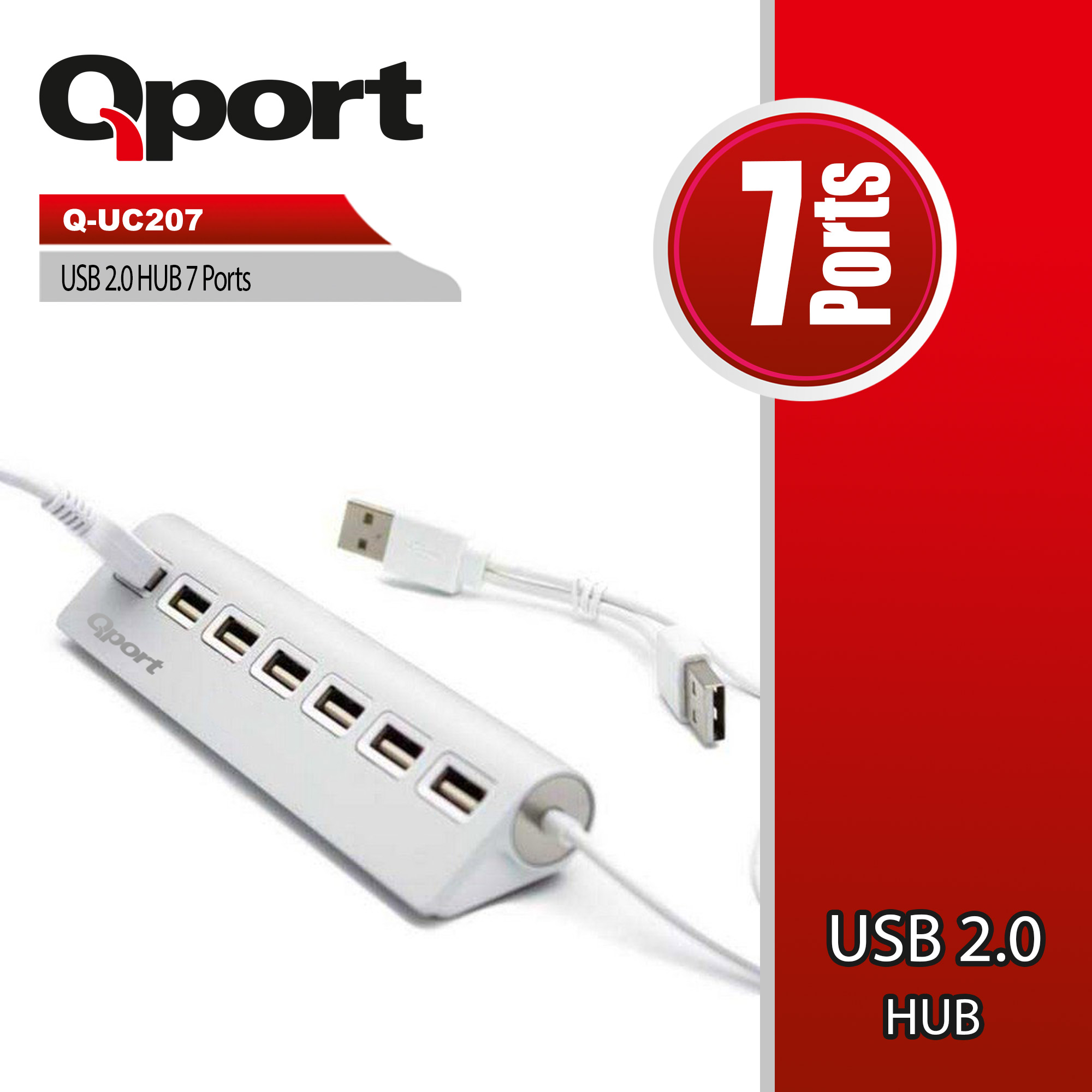 QPORT Q-UC207 7 PORT USB METAL USB ÇOKLAYICI