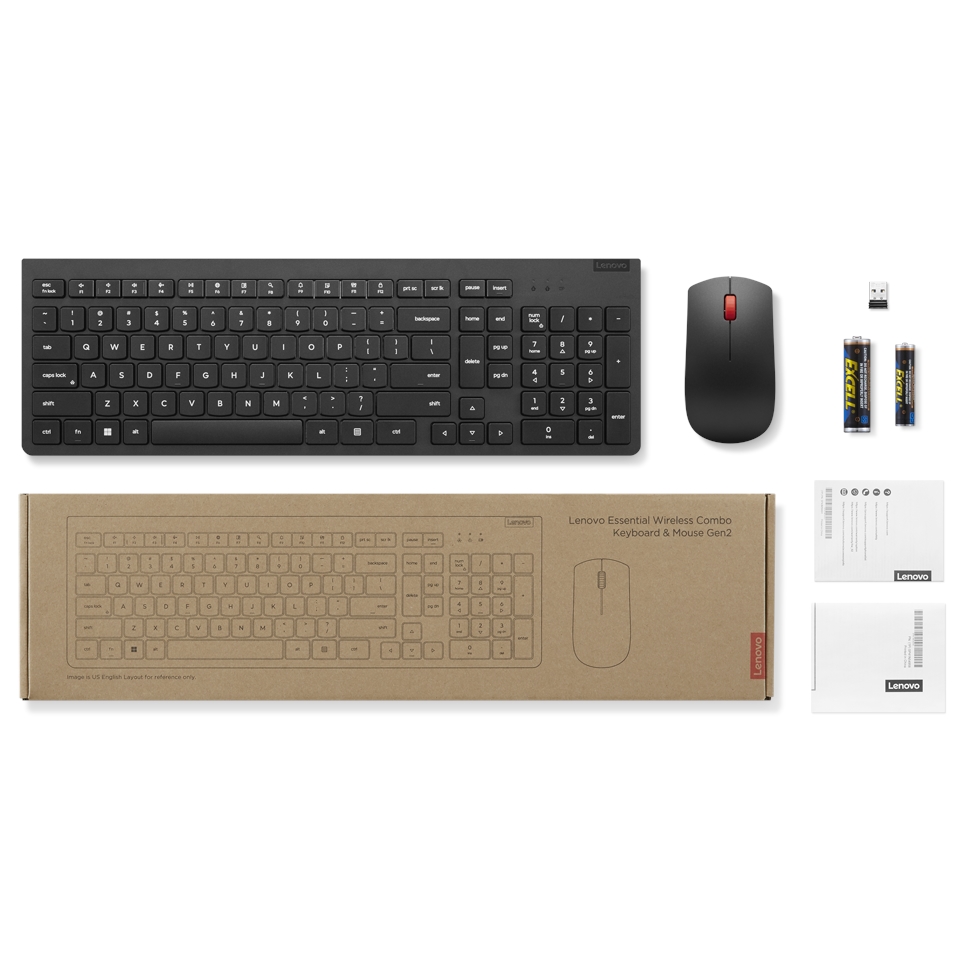 LENOVO ESSENTIAL 4X31N50744 KABLOSUZ SİYAH Q KLAVYE+MOUSE GEN2