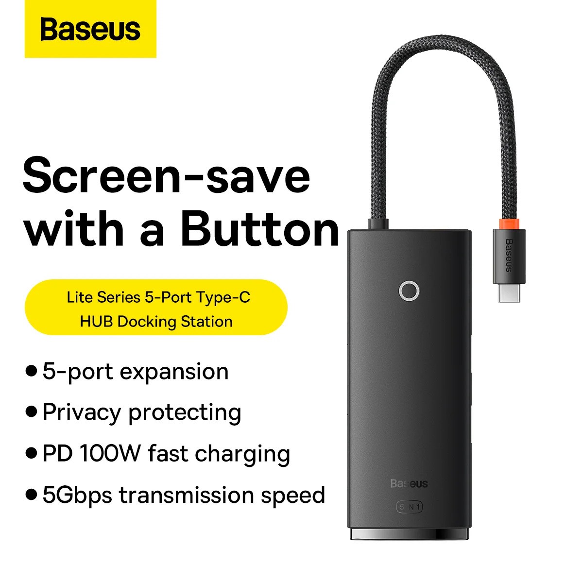 BASEUS WKQX040001 TYPE-C TO 4K HDMI/USB 3.0/+ 5IN1 ÇEVİRİCİ HUB