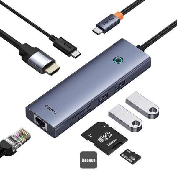 BASEUS B00052805813-00 TYPE-C TO 4K HDMI/USB 3.0/+ 7IN1 ÇEVİRİCİ HUB