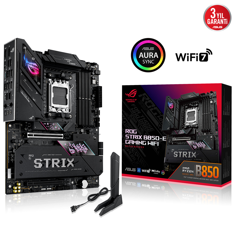 ASUS ROG STRIX B850-E GAMING WIFI 4xDDR5 DP/HDMI/TYPE-C 5xM.2 AM5 ANAKART