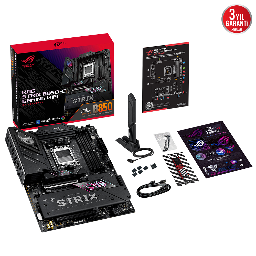 ASUS ROG STRIX B850-E GAMING WIFI 4xDDR5 DP/HDMI/TYPE-C 5xM.2 AM5 ANAKART