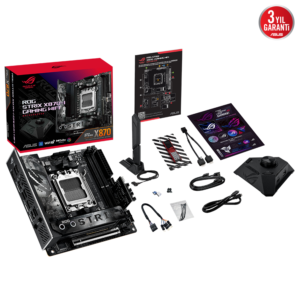 ASUS ROG STRIX X870-I GAMING WIFI 4xDDR5 HDMI 4xM.2 AM5 ANAKART