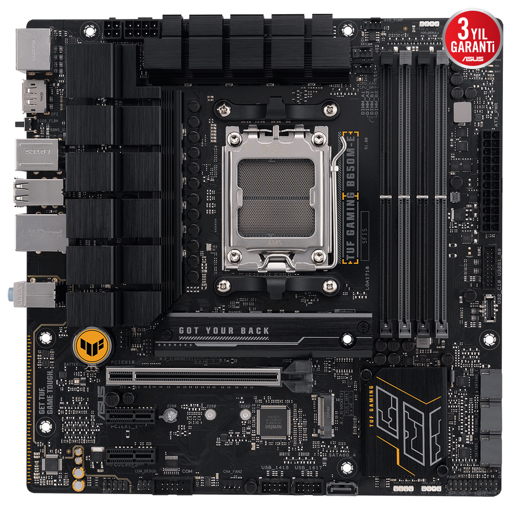 ASUS TUF GAMING B650M-E 4xDDR4 2x DP/HDMI 2xM.2 AM5 ANAKART