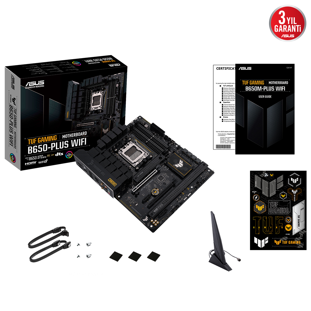 ASUS TUF GAMING B650-PLUS WIFI 4xDDR4 2x DP/HDMI 3xM.2 AM5 ANAKART