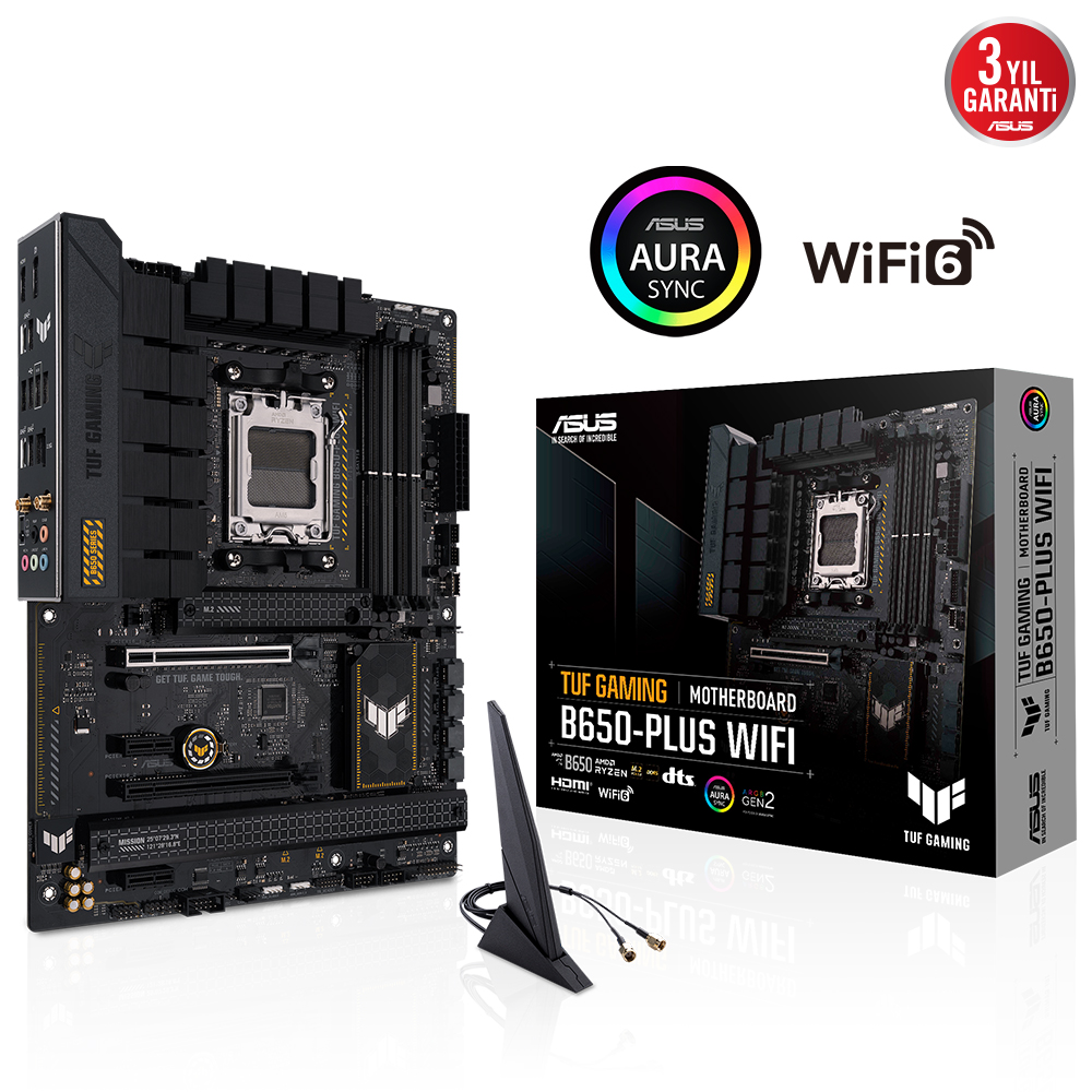 ASUS TUF GAMING B650-PLUS WIFI 4xDDR4 2x DP/HDMI 3xM.2 AM5 ANAKART