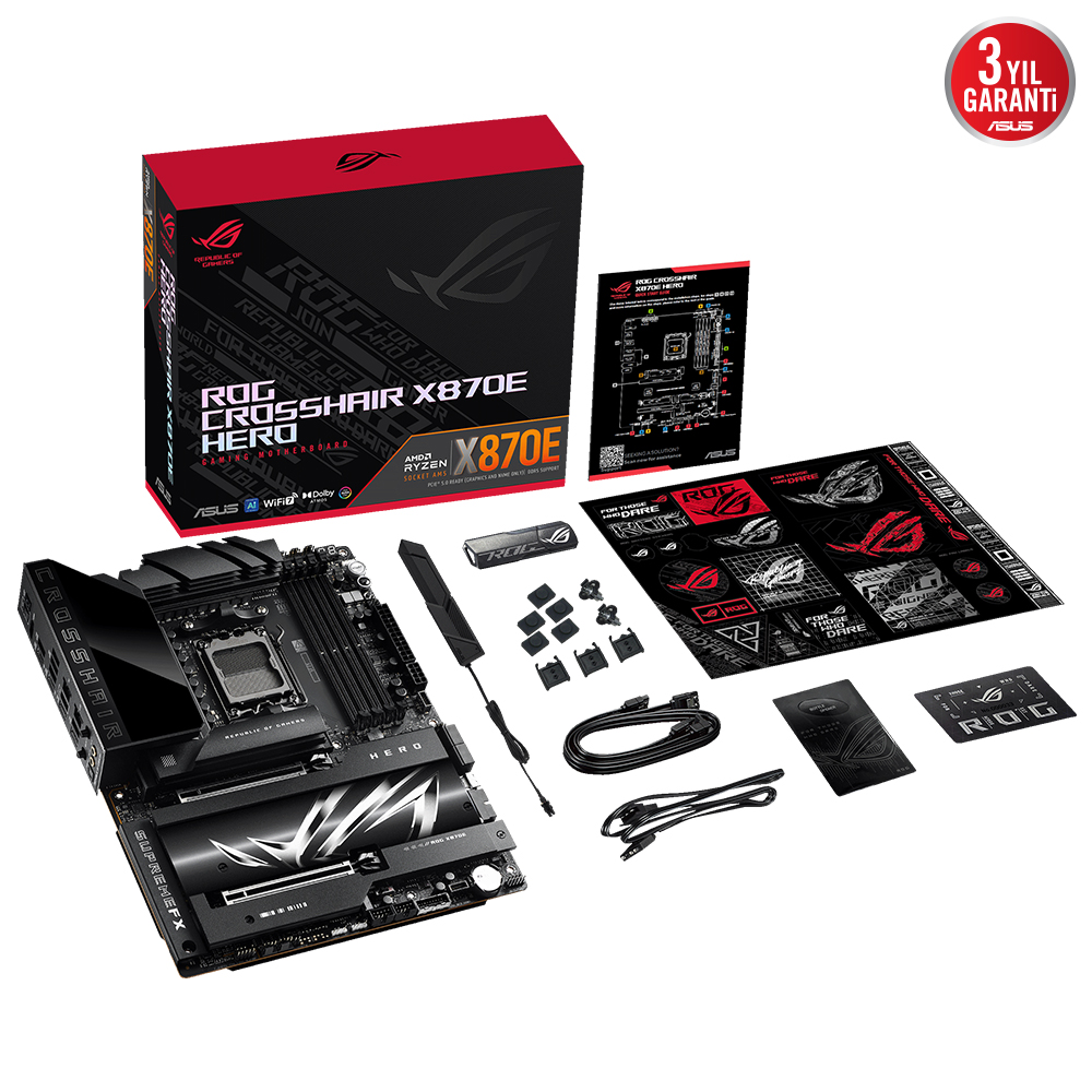 ASUS ROG CROSSHAIR X870E HERO 4xDDR5 HDMI 5xM.2 AM5 ANAKART