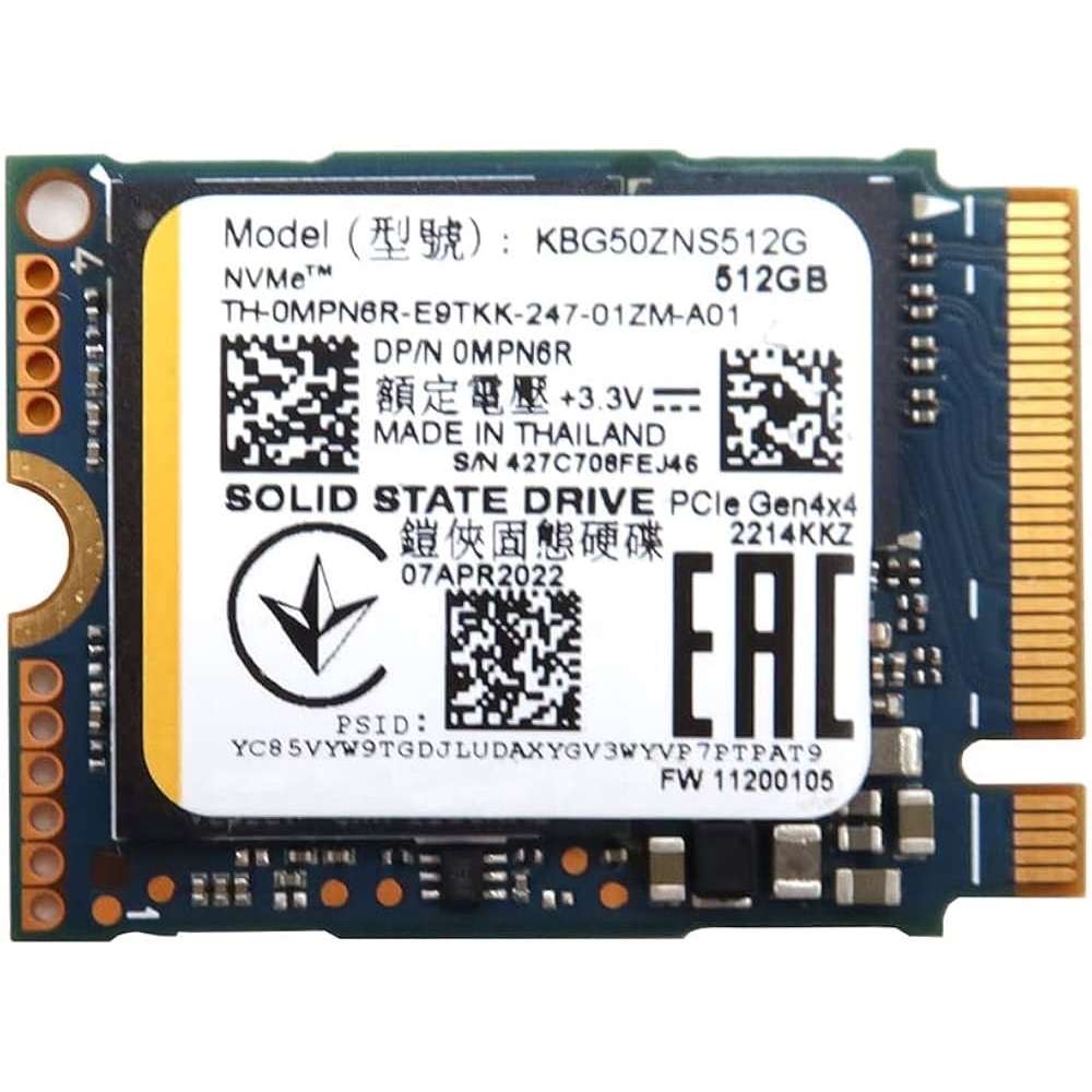 KIOXIA KBG6AZNT512G 512GB 4500/3700MB/s M.2 2230 PCI-E NVME SSD BULK