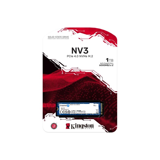 KINGSTON NV3 1TB 6000/4000MBs NVMe PCIe M.2 SSD SNV3S/1000G