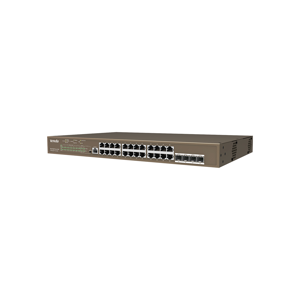 TENDA TEG5328P-24-410W 24 PORT POE 10/100/1000 410W YONETILEBILIR DESKTOP SWITCH