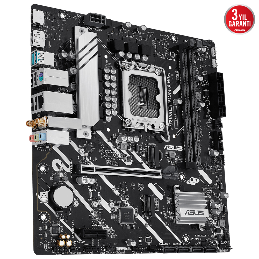 ASUS PRIME H810M-A WIFI 2x DDR5 DP/HDMI 2x M.2 1x 2.5GLAN/WIFI/BT USB3.2 1851P ANAKART