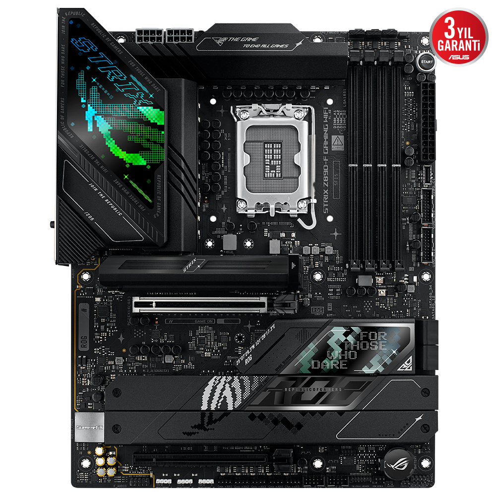 ASUS ROG STRIX Z890-F GAMING WIFI 4x DDR5 DP/HDMI 5x M.2 1x 2.5GLAN/WIFI7/BT USB3.2 1851P ANAKART