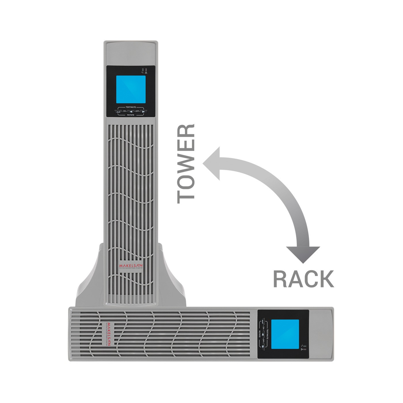 MAKELSAN POWERPACK SE 2KVA 8-20DK 4x12V/7AH 1F/1F ONLİNE RACKTOWER UPS MU02000N11ERV02