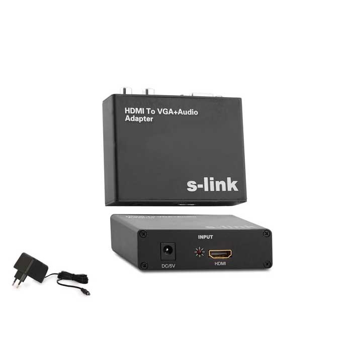 S-LINK HVC11 HDMI TO VGA 1 MT ADAPTÖRLÜ ÇEVİRİCİ