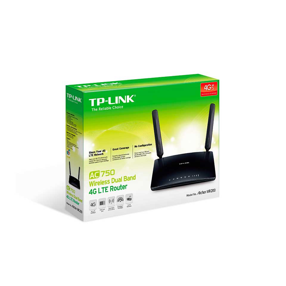 TP-LINK ARCHER MR200 AC750 750MBPS 4PORT 2.4/5GHz 3G/4G LTE INDOOR SIM KART GİRİŞLİ ROUTER