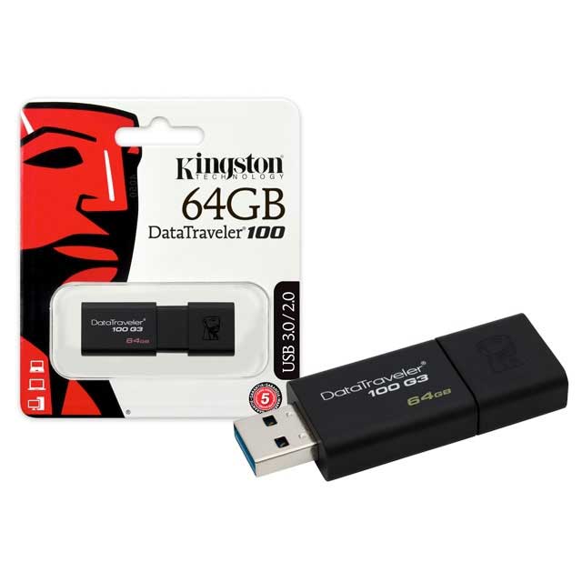 KINGSTON DATATRAVELER 64GB USB3.0 FLASH BELLEK DT100G3/64GB