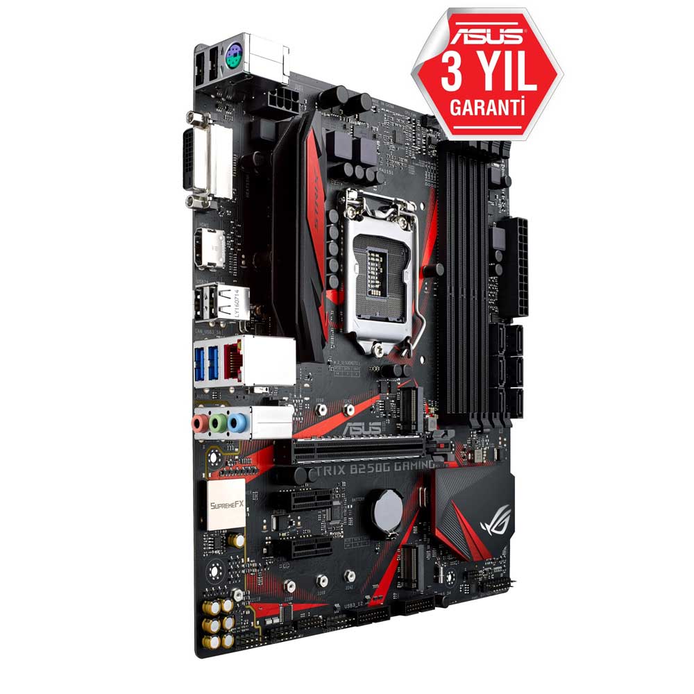 ASUS ROG STRIX B250H GAMING B250 4xDDR4 DVI+HDMI 1xGLAN USB 3.1 16X 1151 PIN ANAKART