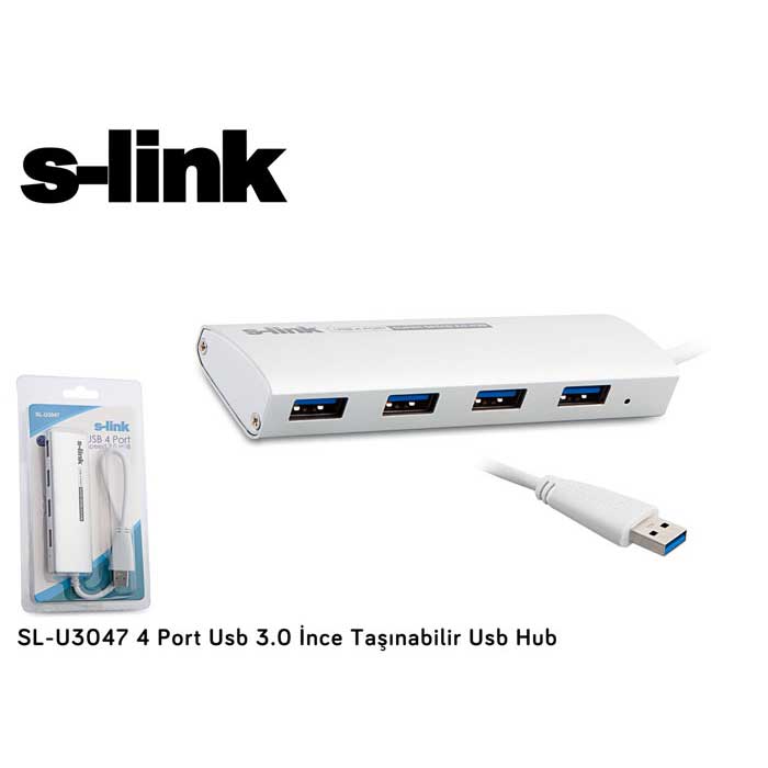 S-LINK SL-U3047 4 PORT USB 3.0 SLIM USB ÇOKLAYICI