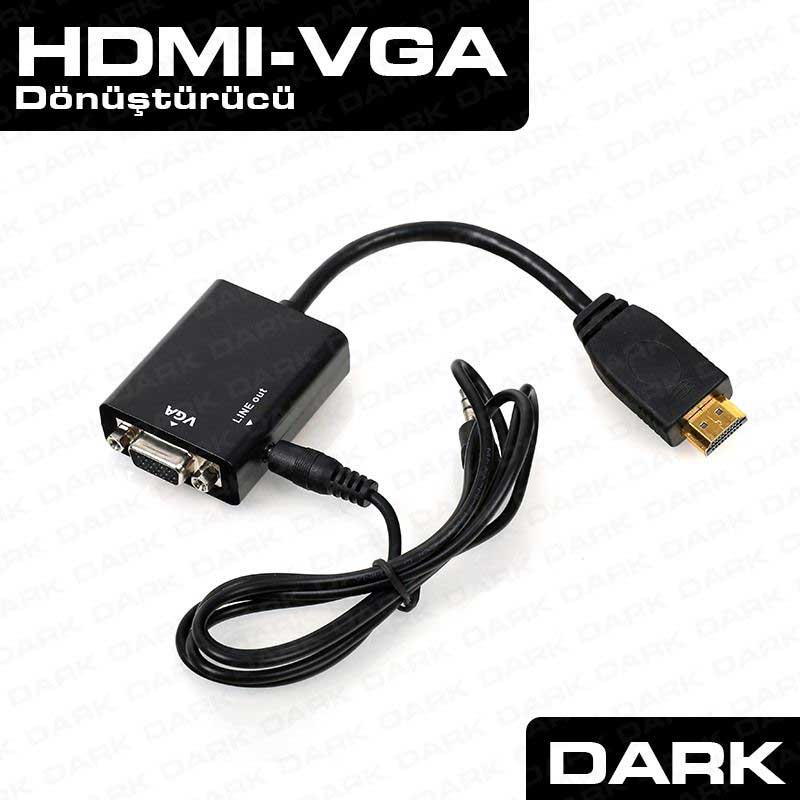 DARK DK-HD-AHDMIXVGA HDMI to VGA + Audio ÇEVİRİCİ