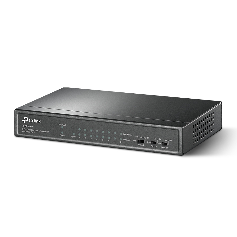 TP-LINK TL-SF1009P 9 PORT 10/100 POE 65W FAST ETHERNET DESKTOP SWITCH