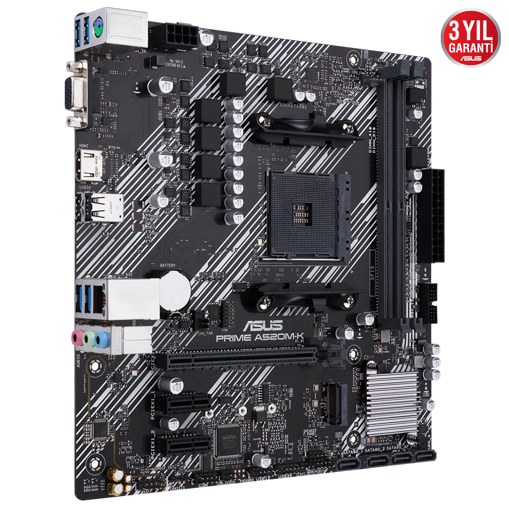 ASUS PRIME A520M-K 2xDDR4 VGA+HDMI 1xM2 AM4 ANAKART