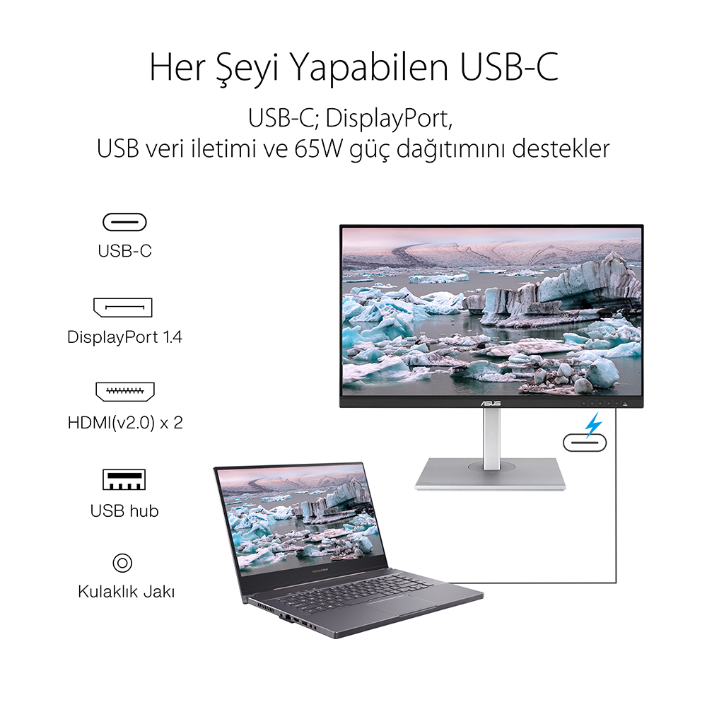 ASUS PROART PA279CV 27" 5MS 4K HDR 3840x2160 DP/HDMI/TYPE-C PIVOT MM IPS LED MONITOR