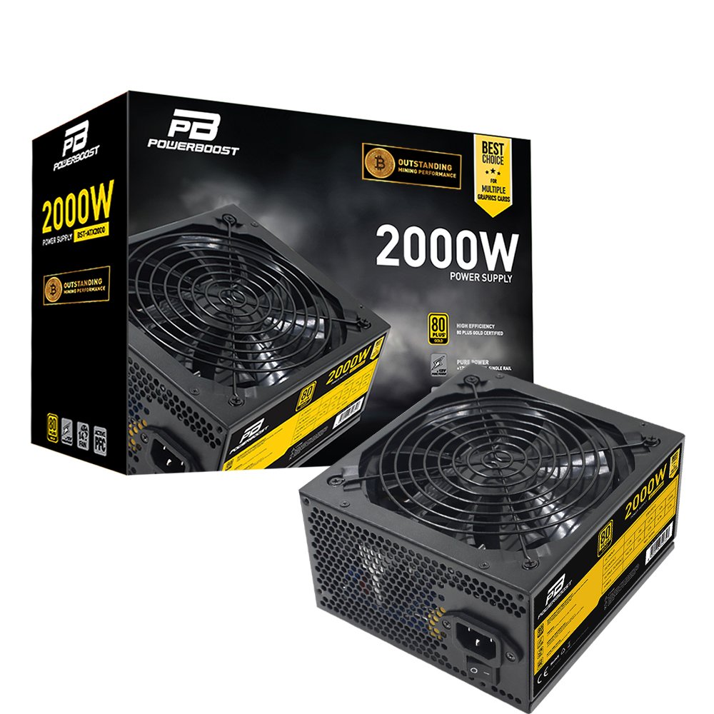 POWER BOOST BST-ATX2000 2000W 14CM FAN MİNİNG POWER SUPPLY KUTUSUZ