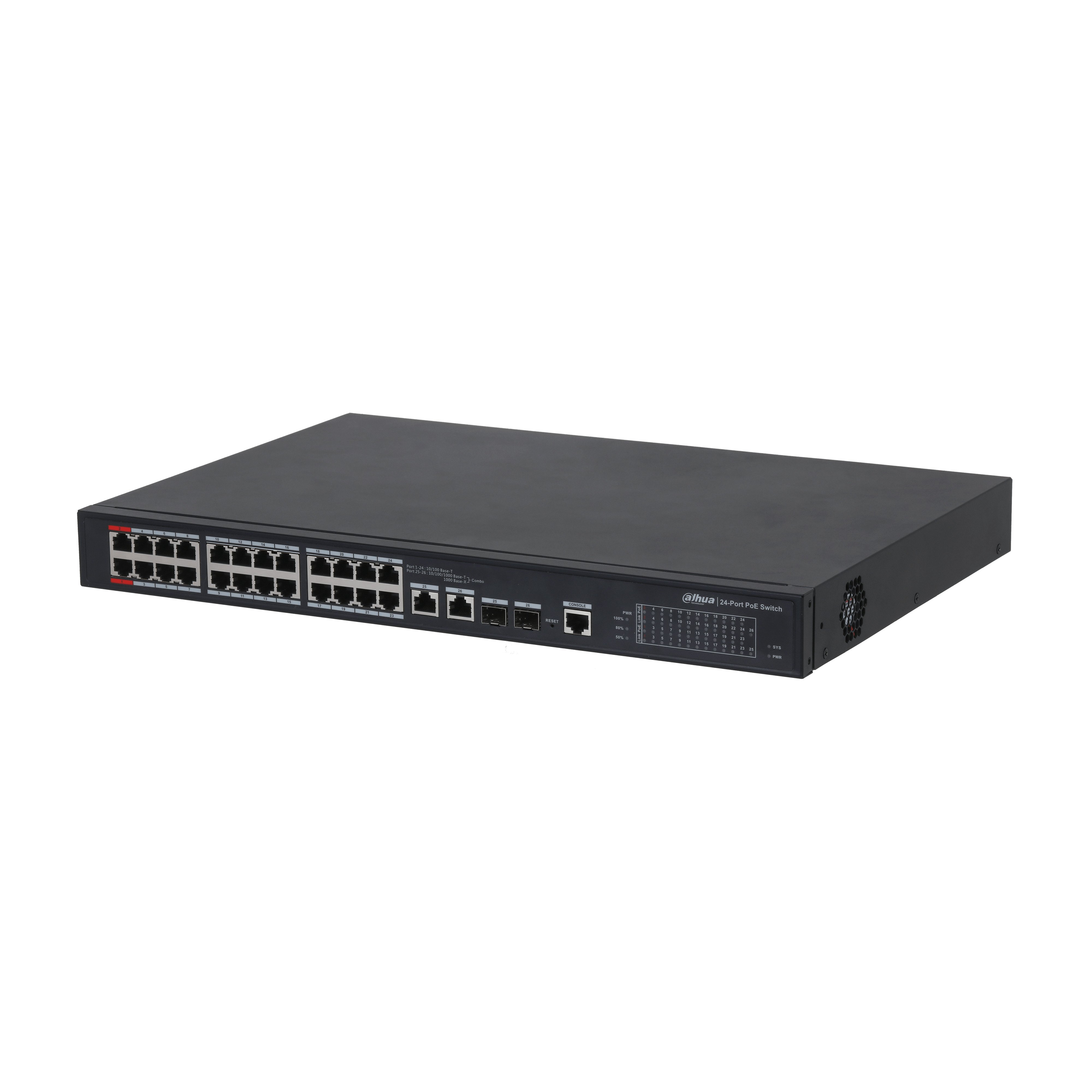 DAHUA PFS4226-24ET-360-V3 24 PORT POE 10/100 2xSFP 360W YONETILEBILIR SWITCH