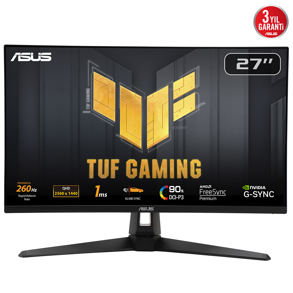 ASUS TUF GAMING VG27AQM1A 27" 1MS 260HZ 2K 2560x1440 DP/HDMI/USB VESA SPEAKER IPS LED GAMING MONITOR