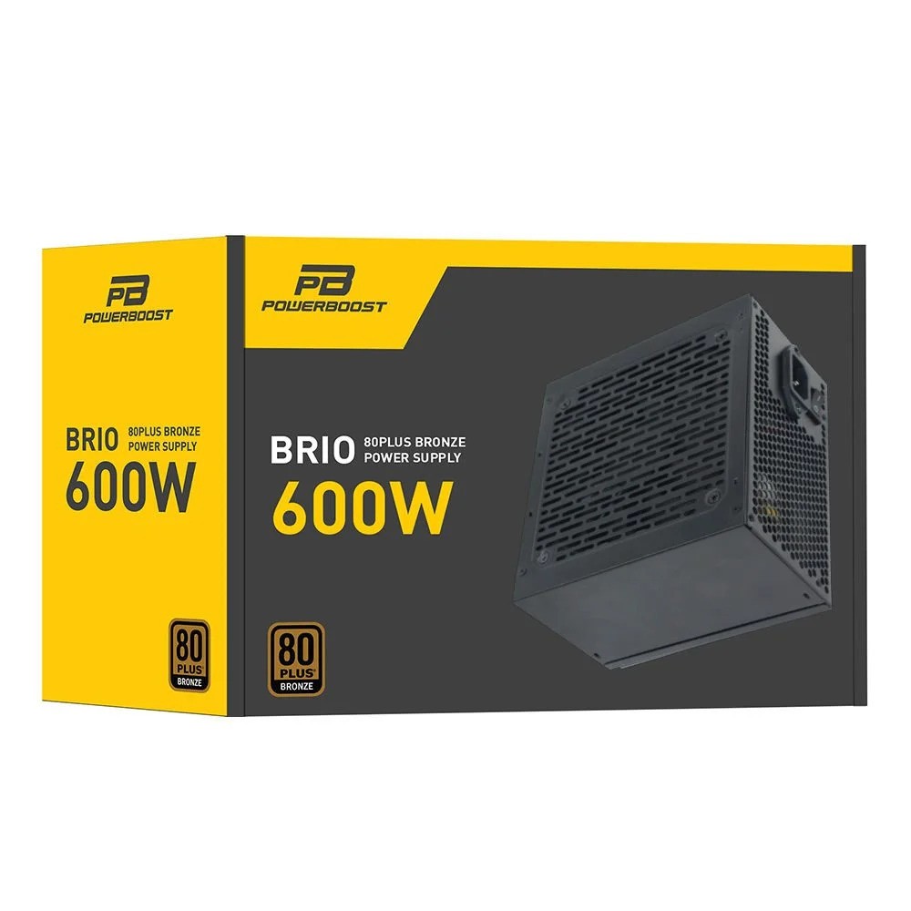 POWER BOOST ATX600BEU BRİO 600W 12cm FANLI POWER SUPPLY 80+ BRONZE AKTİF PFC