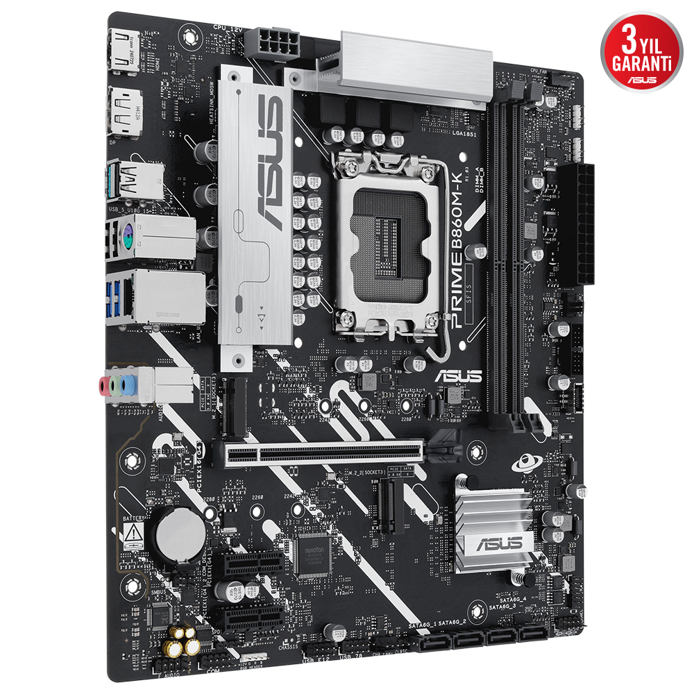 ASUS PRIME B860M-K 2x DDR5 DP/HDMI 2x M.2 1x 2.5GLAN USB3.2 1851P ANAKART