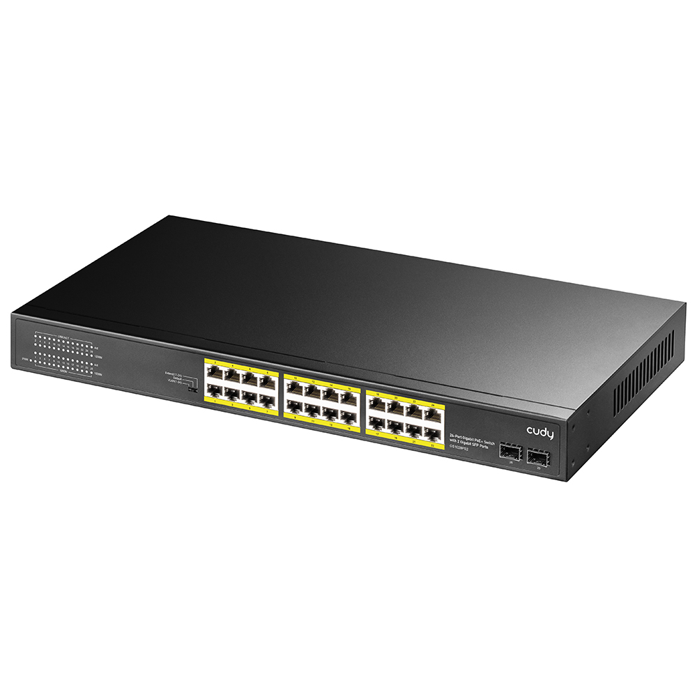 CUDY GS1028PS2 24 PORT 10/100/1000 24 PORT POE+ 2 X SFP YONETILEMEZ RACK MOUNT SWITCH