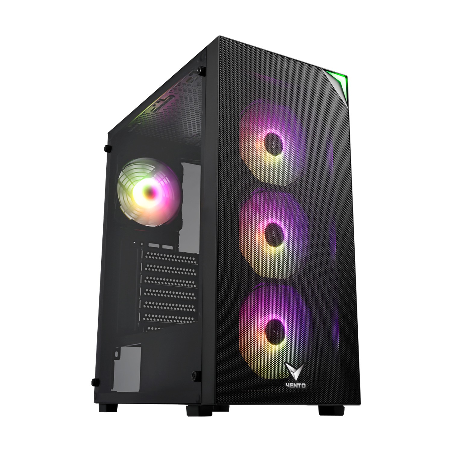 VENTO VG3400S 650W 4x12CM RGB FAN ATX MESHED PANEL 2xUSB2.0/1xUSB3.0 SİYAH GAMING KASA