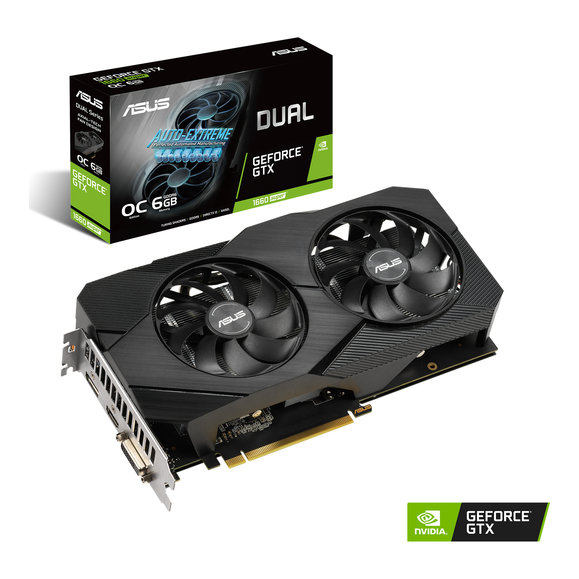 ASUS DUAL-GTX1660S-O6G-EVO GTX1660 SUPER 6GB GDDR6 192Bit DVI/HDMI/DP 16X DX12