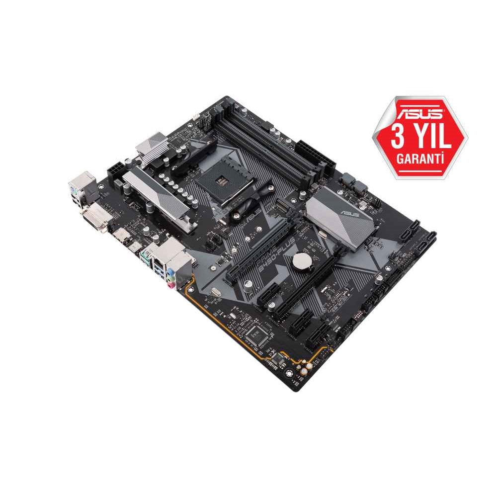 ASUS PRIME B450-PLUS AMD B450 AM4 DDR4 4400 HDMI DVI M2 USB3.1 AURA RGB ATX