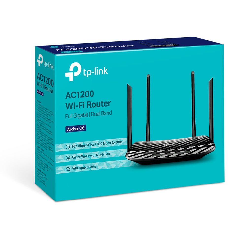 TP-LINK ARCHER C6/ AC1200 5PORT 4 ANTEN ROUTER