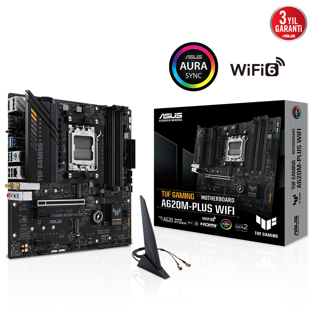 ASUS TUF GAMING A620M-PLUS WIFI 4xDDR5 2xDP/1xHDMI 2xM.2 AM5 ANAKART