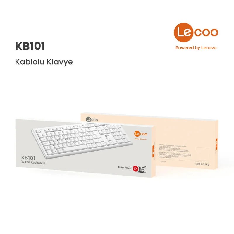 LECOO KB101 USB/KABLOLU BEYAZ Q KLAVYE