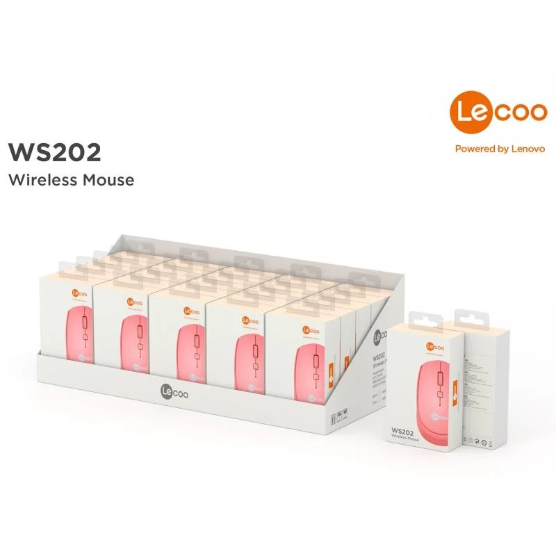 LECOO WS202-P KABLOSUZ 1200 DPI PEMBE MOUSE