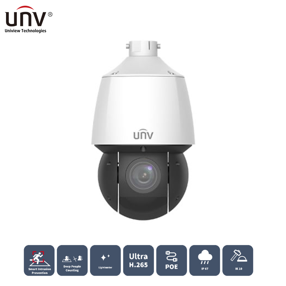 UNIVIEW IPC6424SR-X25-VF-B 4MP LIGHTHUNTER 25x OPTIK ZOOM  4.8MM-120MM 100 MT IP67/IK10 IP SPEED DOME KAMERA