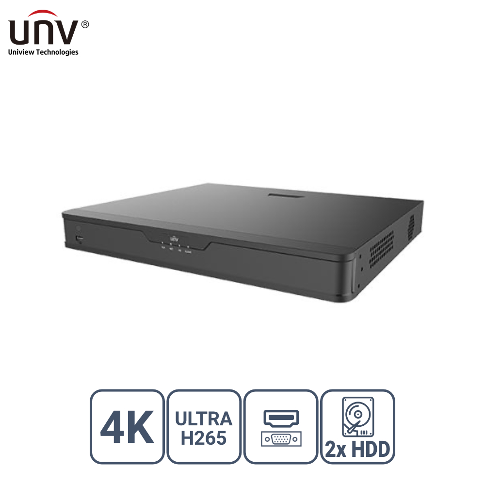 UNIVIEW NVR302-32S 32 KANAL VGA/HDMI 2x HDD H265+ NVR KAYIT CİHAZI