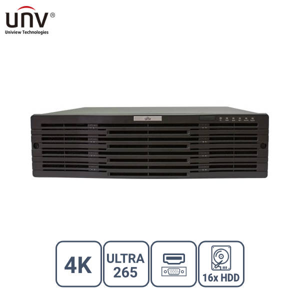 UNIVIEW NVR516-64 64 KANAL VGA/HDMI 16x HDD H265+ NVR KAYIT CİHAZI