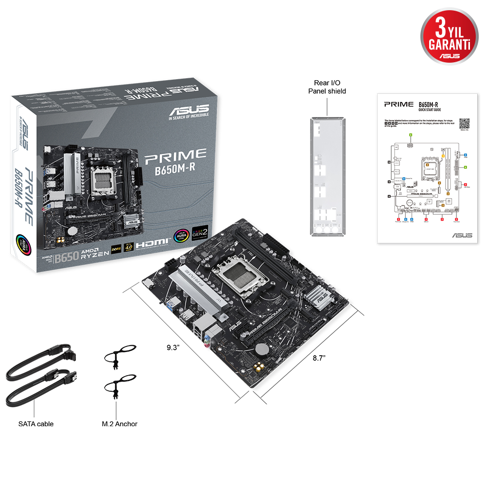 ASUS PRIME B650M-R 2xDDR5 HDMI 2xM.2 AM5 ANAKART