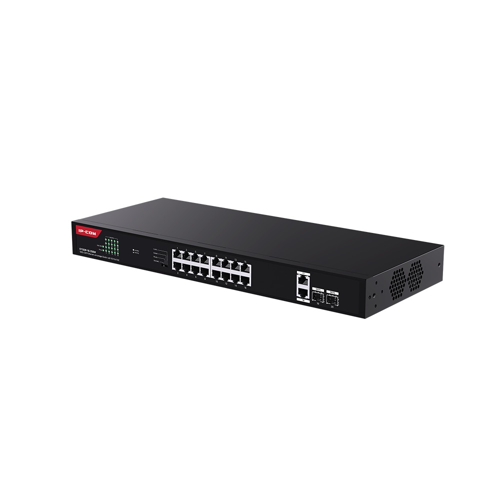 IP-COM G1120P-16-250W 16 PORT POE 10/100/1000 2 X SFP 250W YONETILEMEZ RACK MOUNT SWITCH