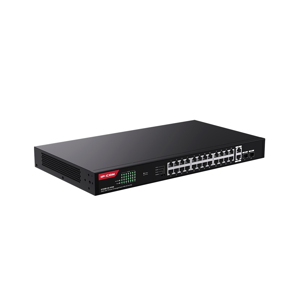 IP-COM G1128P-24-410W 24 PORT POE 10/100/1000 2x GE + 2x SFP 410W YONETILEMEZ RACK MOUNT SWITCH