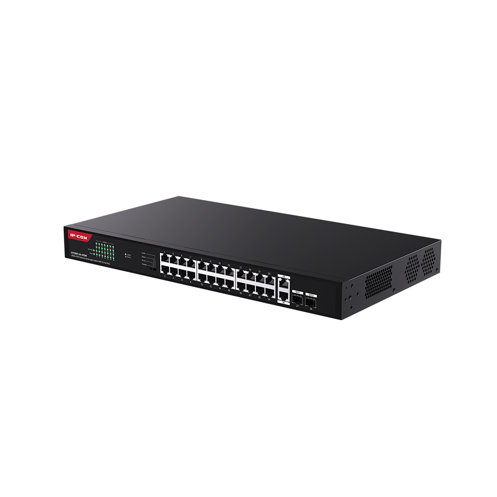 IP-COM G1128P-24-410W 24 PORT POE 10/100/1000 2x GE + 2x SFP 410W YONETILEMEZ RACK MOUNT SWITCH