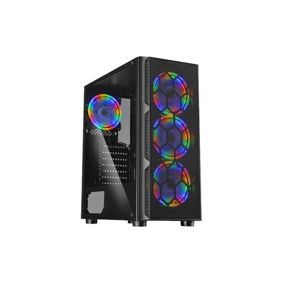 IROMX SPACE BTX-65G 650W 80+ 4x RAINBOW FIXED LED FAN ATX 2xUSB3.0 SİYAH KASA