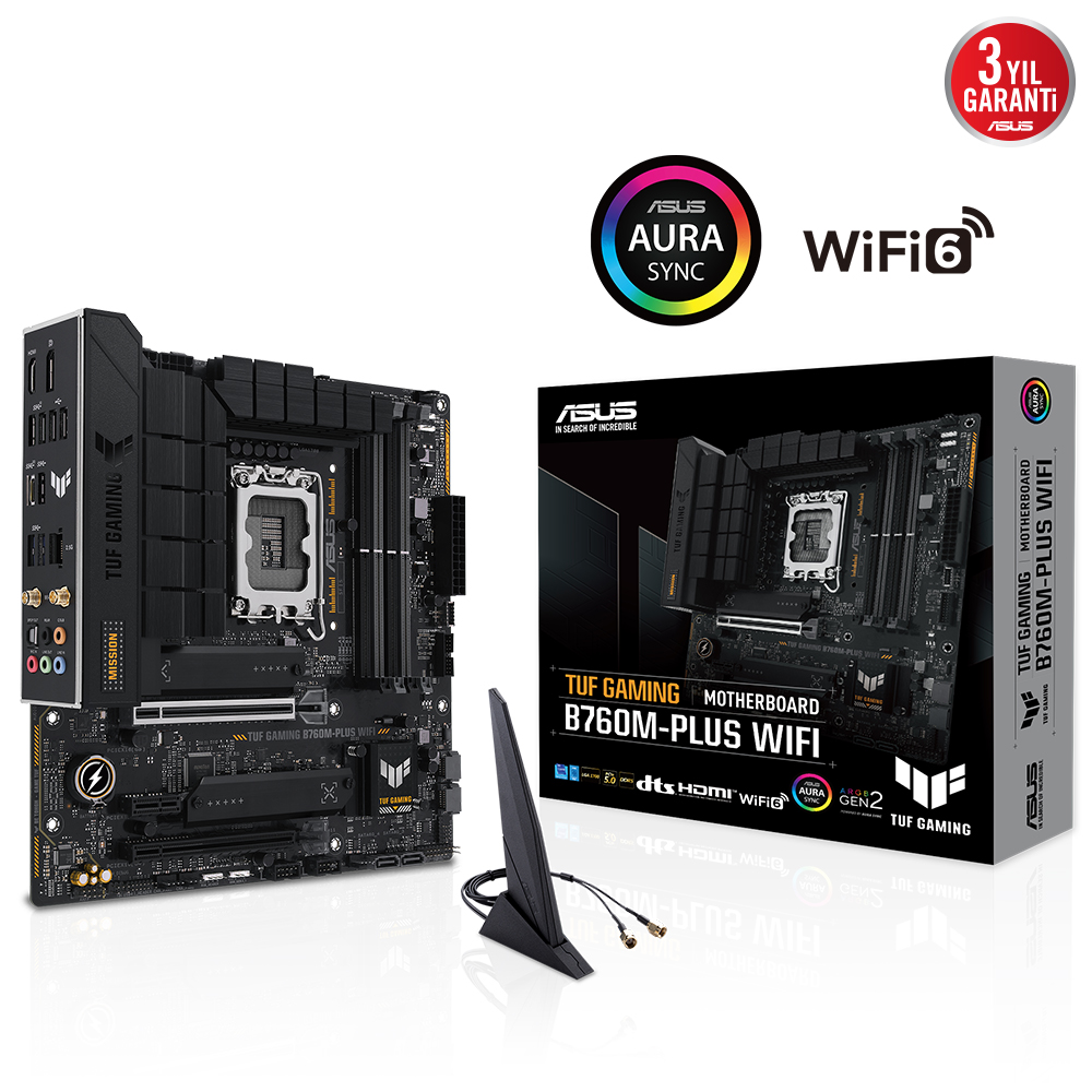 ASUS TUF GAMING B760M-PLUS WIFI 4xDDR5 HDMI/DP 2xM.2 GLAN/WIFI6/BT 1700P ANAKART